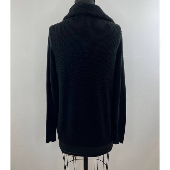 THEORY Winxie Black Long Sleeve Cashmere Cotton Open Front Cardigan Sweater Sz S - Picture 4 of 7